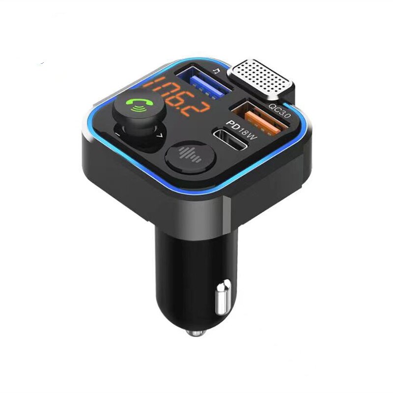 Lencent Bluetooth 5.0 FM Transmitter Car Music Player Deep Bass Hi-Fi Audio Bluetooth Radio Adapter Dual USB 20W Fast Charging