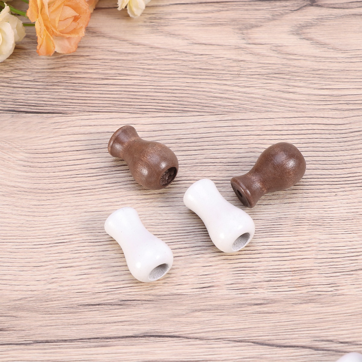 8 st gardinknoppar premium slitstark bambu rullgardin trägardiner hängen hängen hängande boll för hotell