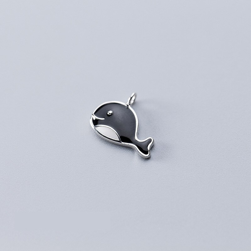 Meetsoft romantische 925 schwarze wal-anhänger aus sterlingsilber, speziell für diy-halsketten und armbänder: Ursprünglich Titel