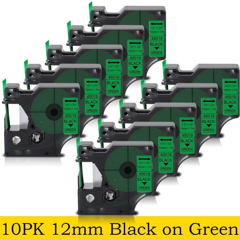 Hard Case Voor Dymo Labelmanager 160 280 Colorpop Label Printer Eva Doos Dragen Beschermende Case Tas Voor Dymo D1 45013 label Tape: 10PK Black on Green