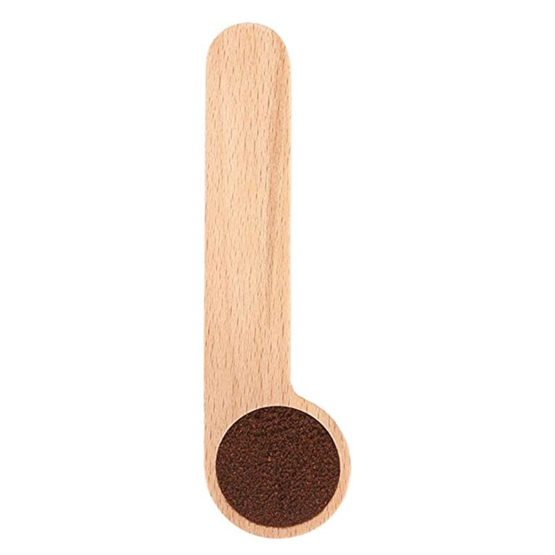 Hout Koffie Scoop Met Zak Clip, Meten Thee Koffieboon Lepel Clip: Default Title