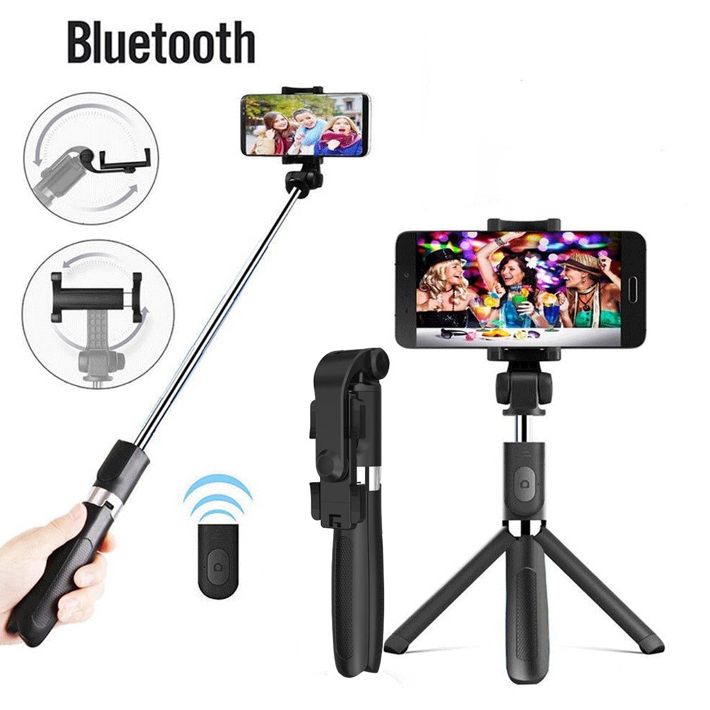 Palo de Selfie Bluetooth con Control remoto, trípode para teléfono móvil, soporte para foto en vivo, trípode para cámara estirable, temporizador, varilla de artefacto