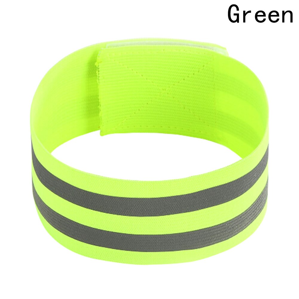 Groene Hoge Zichtbaarheid Dubbele Reflecterende Polsband Armband Band Running Night Fietsen Jogging Veiligheid Reflector Armband 1 Stuk