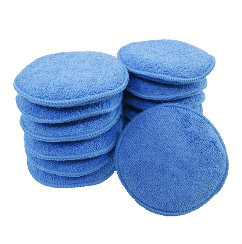 1/5/10 Stuks Speciaal Voor Wasstraat Zorg Polish Schuim Spons Zachte Microfiber Auto Wax Applicator Pad polijsten Spons Toepassen Verwijderen Wax: WHITE