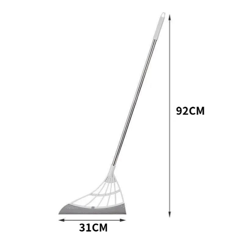 Adjustable Retractable Magic Broom Sweeping Brush Silicone Mop Household Floor Cleaning Broom Floor Wiper Sweeping Brush: grey