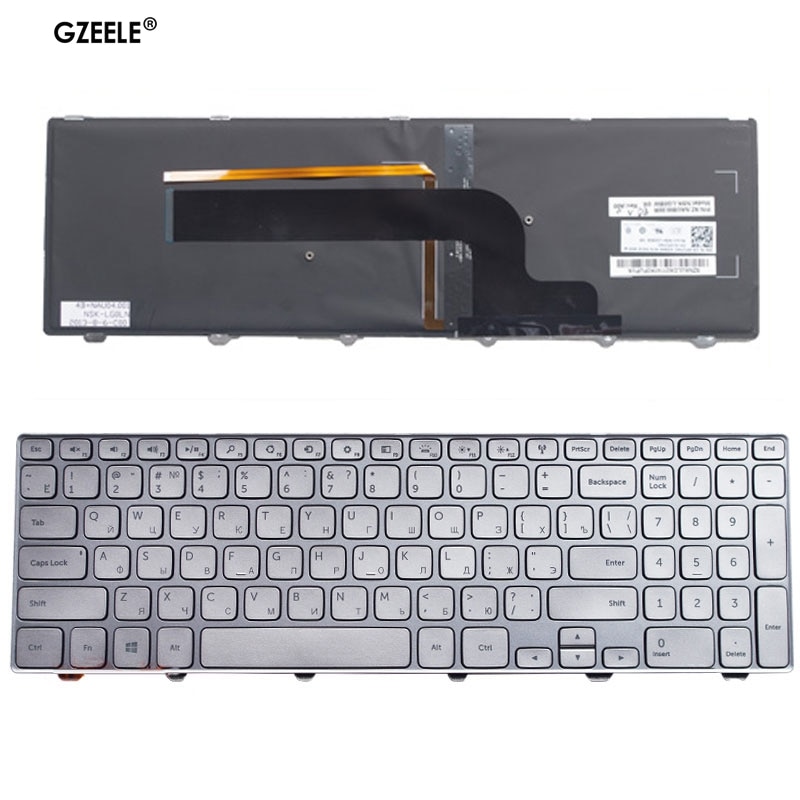 Ru Laptop Toetsenbord Voor Dell Inspiron 15 7537 7000 P36F 15-7000 Serie Met Backlight Zilver