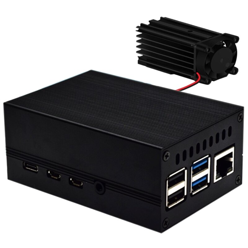 Aluminum Case Mini ICE Tower Cooling System with 25Mm Quiet Cooling Fan + Heatsink Kit for Raspberry Pi 4 Model B