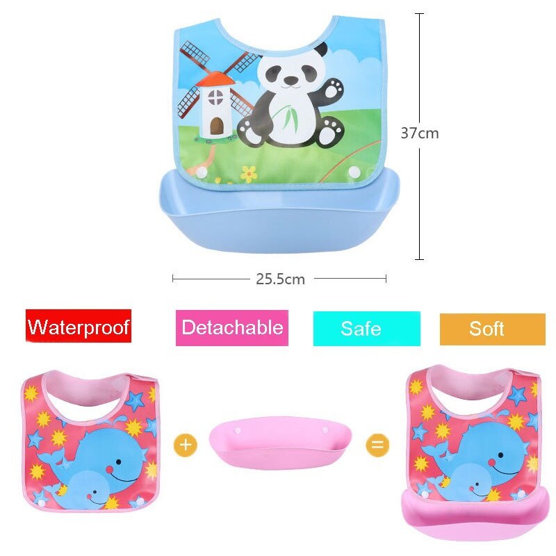 Afneembare Slabbers Waterdichte Baby Peuter Kids Schorten Bib Baby Speeksel Handdoeken Leuke Baby Cartoon Feeding Bib