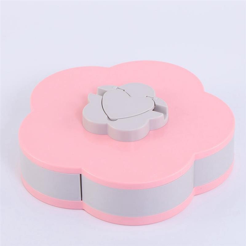 Flower Petal Fruit Plate Candy Storage Box 5 Grids Nuts Snack Tray Rotating Flowers Food Box for Party Wedding