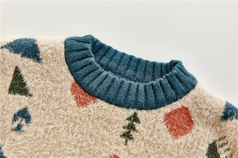 Bébé tricoté veste usure motif géométrique garçons/filles chandails automne/hiver imitation vison laine pull western-style pull