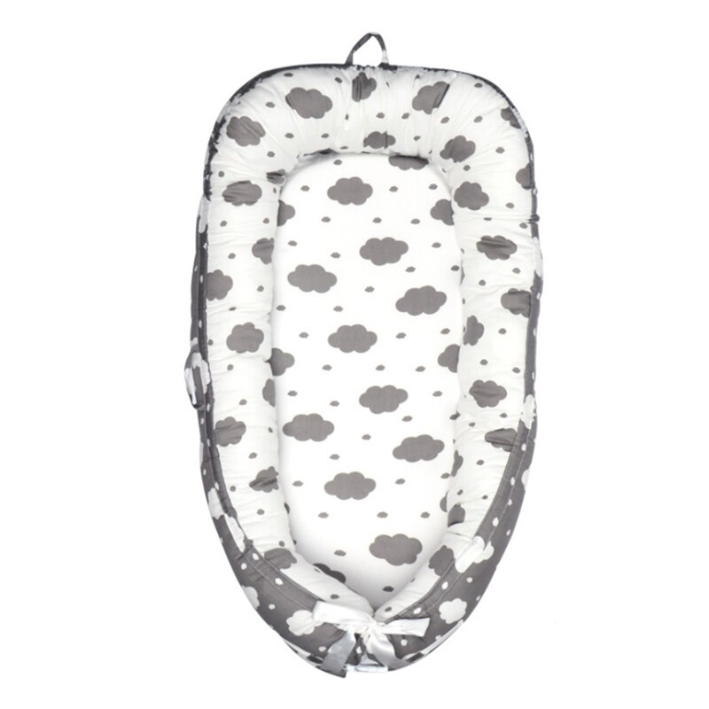 Detachable crib classic pattern baby sleep baby womb cotton: Grey clouds