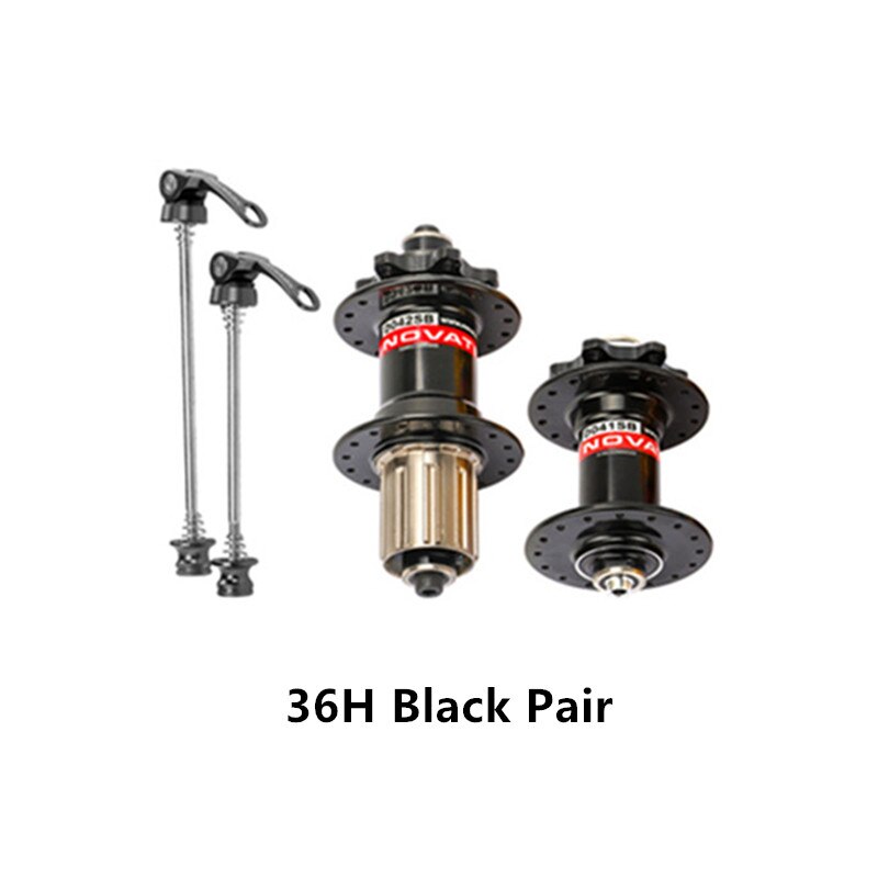 NOVATEC D042SB Front and Rear Hub Mountain Bike Disc Brake Card Bearing Palin Shaft 32/36 Hole Brand Original: 36H Black Pair