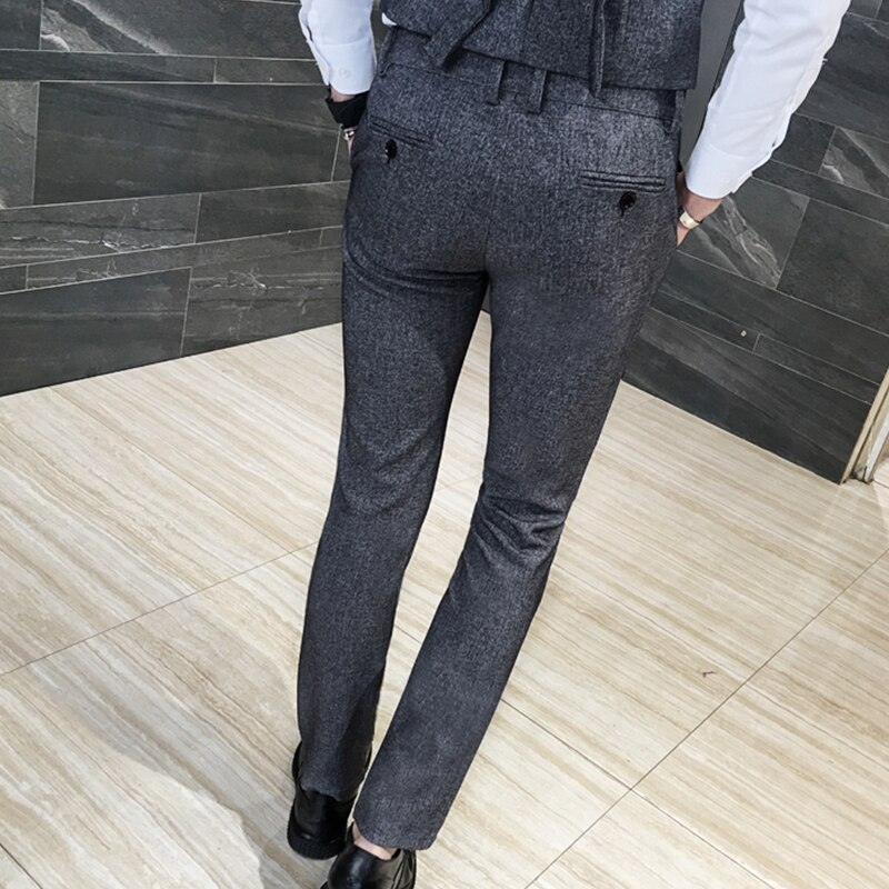 Festbukser vinter tyk britisk stil herre kjole bukser business casual koreansk slim fit lange bukser herre tøj 5xl- m