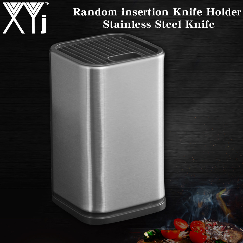 XYj Chef Knife Stand Stainless Steel Kitchen Knive Holder Block Double Shelf Big Capacity Chopping Board Tools: 6 inch holder