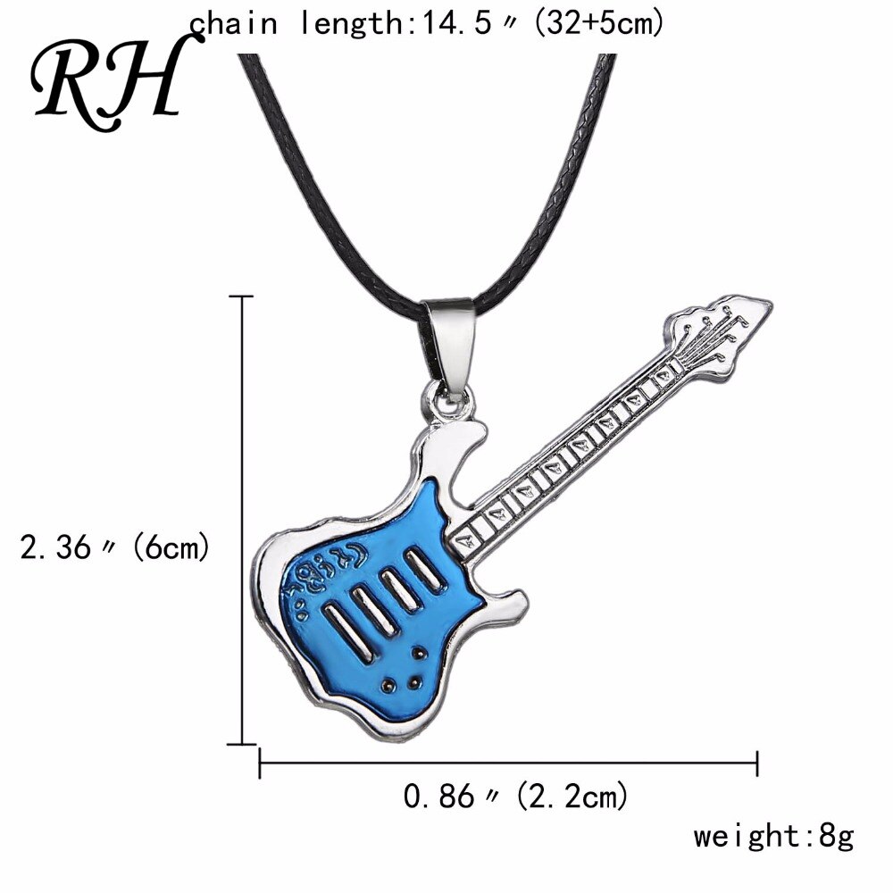 Edelstahl Gitarre Halsketten punk rock Halskette Anhänger Ketten Zubehör Musik Schmuck instrumente Choker