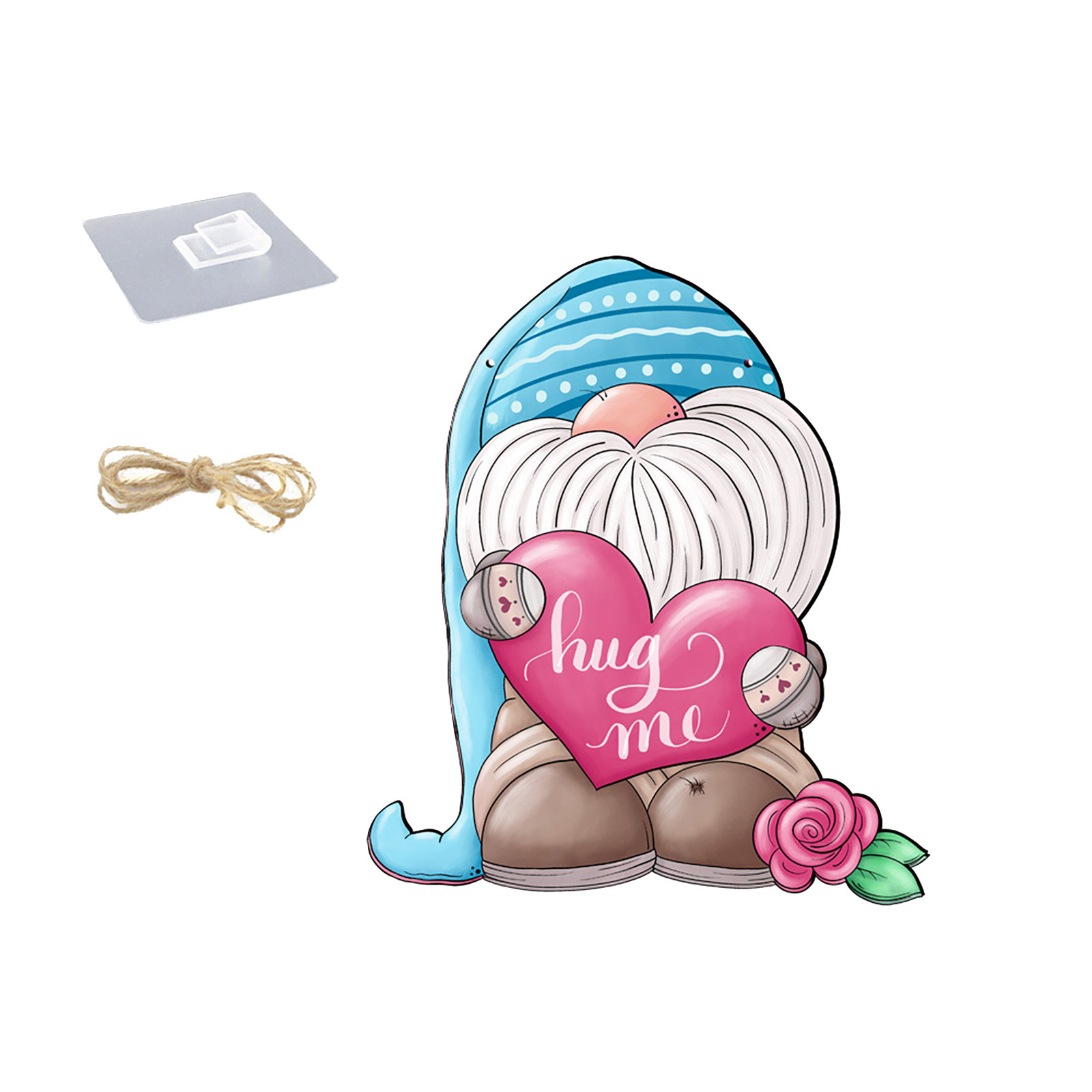 Decorazioni per gnomi di san valentino per porta d'ingresso cartello per porta di san valentino in legno Set di ornamenti per la famiglia di ghirlande per porte di san valentino