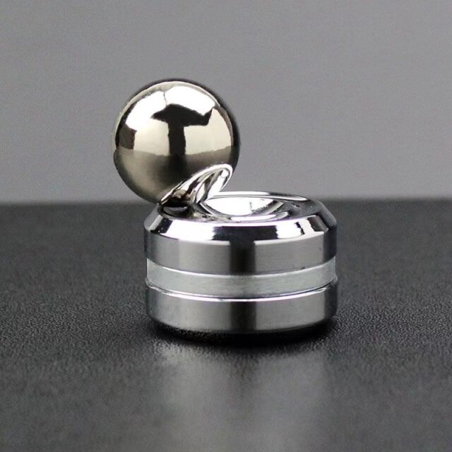 Volwassen Desktop Rotary Gyro Stress Metalen Kinetische Ronde Spinner Fidget Speelgoed Decompressie Hypnose Vingertop Speelgoed Kids: Silver