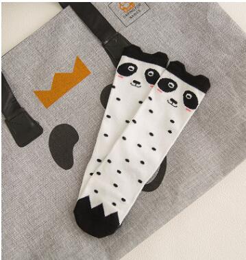 Mädchen Socken knie hohe Kinder Baby Nette bär panda druck Baumwolle Socken bein wärmt herbst tuch junge knie socke kleinkind socke: Panda white