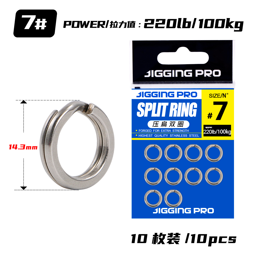 JIGGING PRO anillos divididos para pesca, 10/15 Uds., anillos de señuelo de acero inoxidable, conectores de pesca, anillos a presión, accesorios de pesca: Blanco
