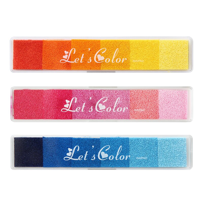 6 farben Bar Stempelkissen Regenbogen Farbverlauf Tinte Pad für Stempel Druck DIY Handgemachten Tagebuch Tagebuch Dekoration Büro Schule 6333