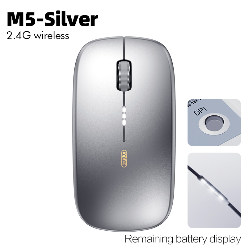 INPHIC M1Profi Kabellose Maus, wiederaufladbare leise Maus, kabellose Bluetooth-Maus mit drei Modi, Leistungsanzeige + Typ-C-Aufladung: Gelb