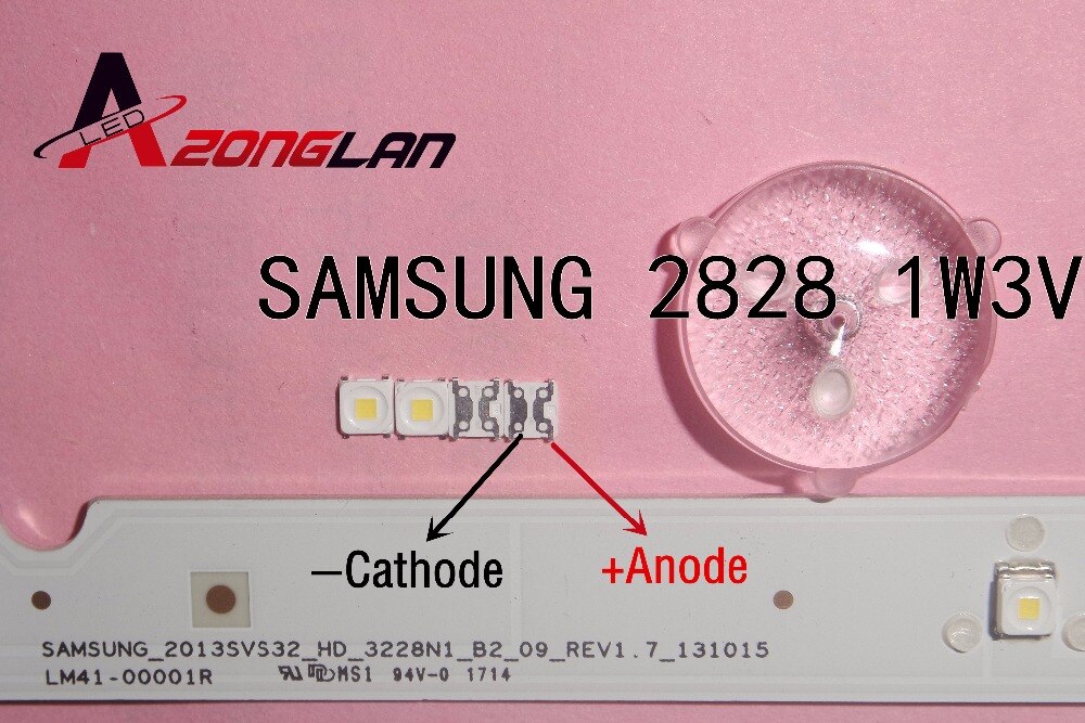 Rétroéclairage LED pour SAMSUNG TV, 100 pièces, Application, puce de rétroéclairage, 3255 1.5W, 3V 2828, blanc froid, LCD TV