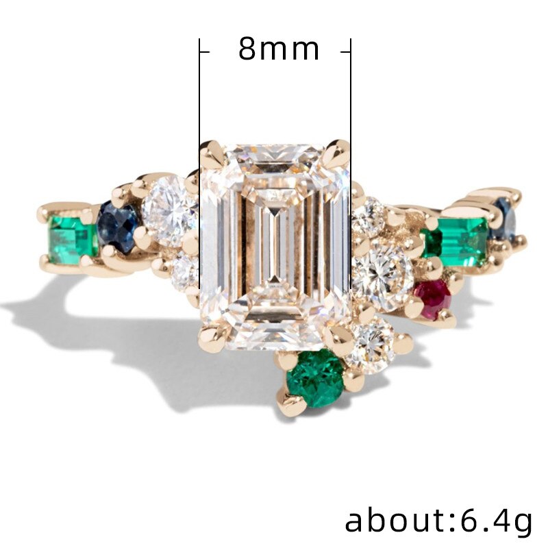 Luxe Cz Ring Liefde Kleurrijke Zircon Stone Pave Instellen Verzilverd Beste Kerstmis Nieuwjaar Ringen Voor Vrouwen