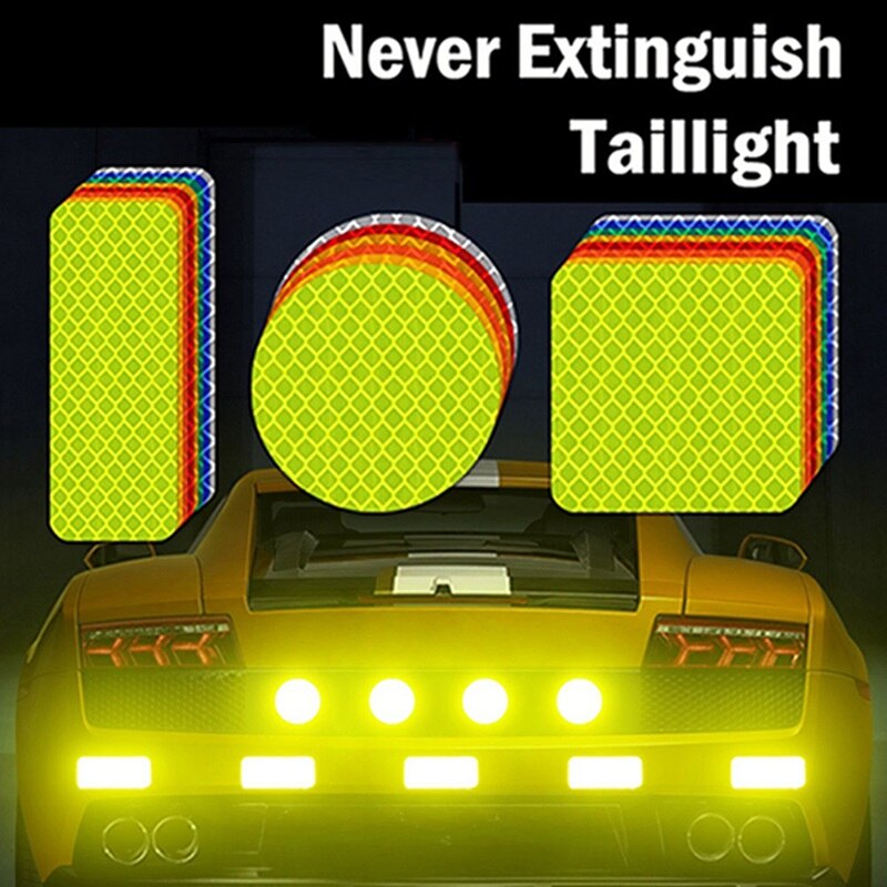 Cinta de tira de advertencia reflectante para parachoques de coche, calcomanías reflectantes de seguridad, estilo