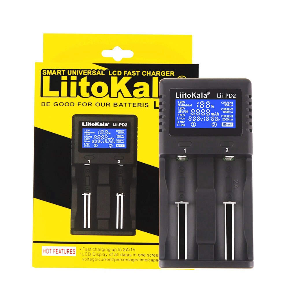 Liitokala Lii-M4 Lii-S4 Lii-202 Lii-402 Lii-S2 Lii-PD4 Lii-PD2 3.7V 18650 21700 18350 26650 14500 16340 Batterij Smart Charger