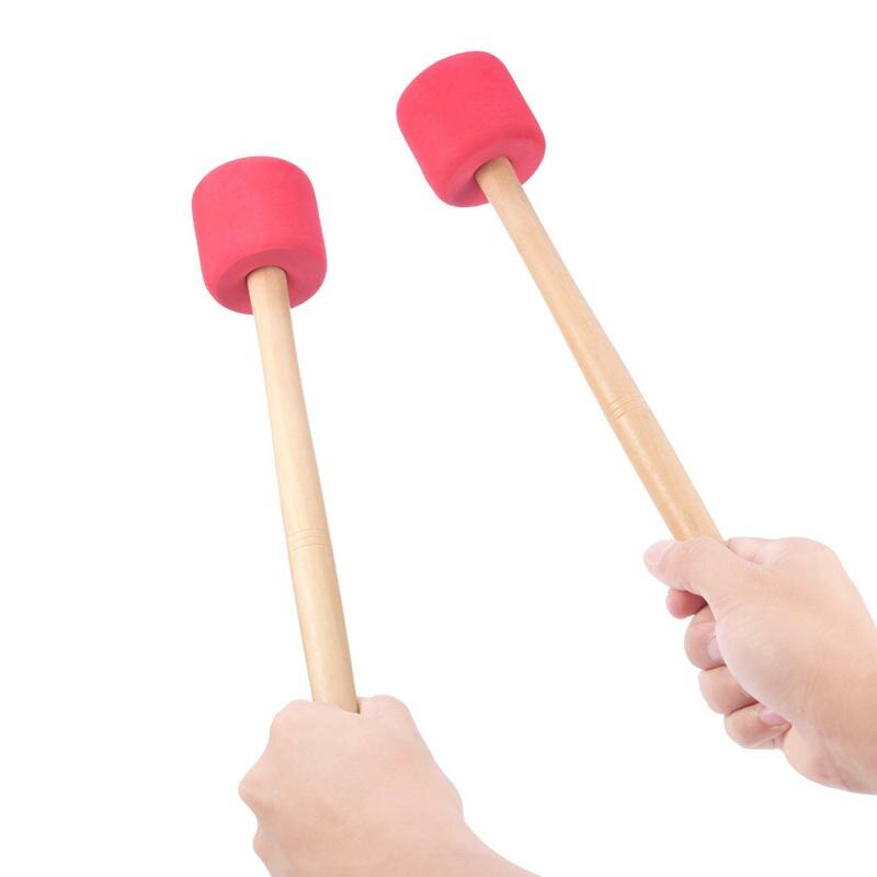 Maillets de grosse caisse bâtons maillet en mousse rouge avec manche en bois pour grosse caisse à Percussion 13 pouces
