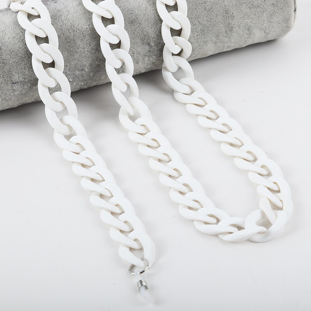 Matte Farbe Acryl Sonnenbrille Ketten Für Frauen Männer Lesebrille Ketten Brillen Kabel Halter Neck Kette Strap Lanyard: Silber
