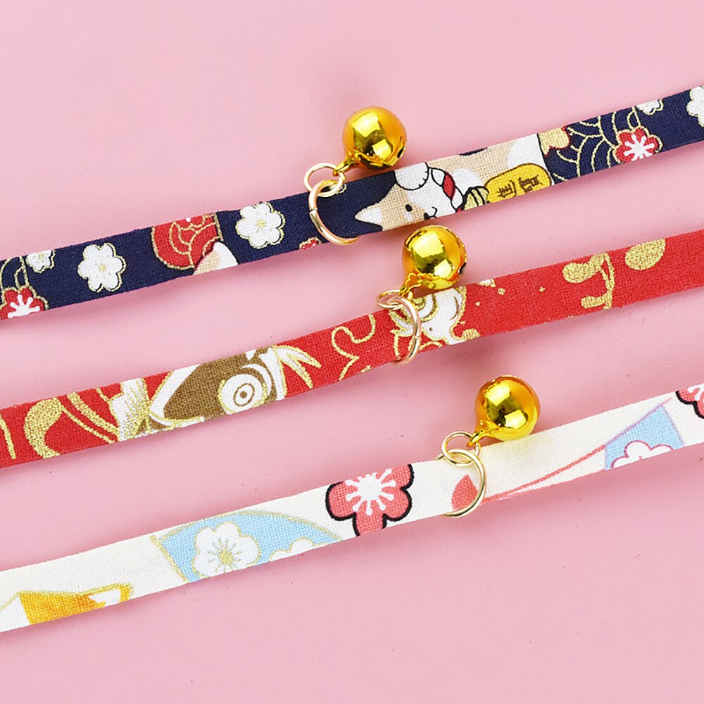 1 pièces collier de chats de compagnie chiens travail manuel Style japonais à la main réglable collier dessin animé imprimé cravate accessoires de chat Adorable