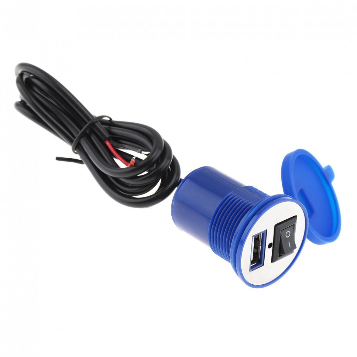 12V 2.1A Universal USB Nozzle Waterproof USB Vehicle Charger Mobile Phone Charger for Cross-cycling Scooter