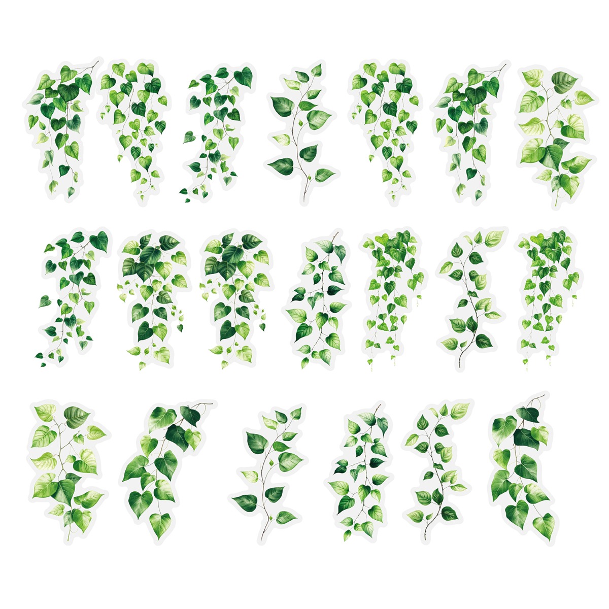 20 Stück PET Botanical Leaf Aufkleber Junk Journaling Aufkleber DIY Scrapbooking Zubehör, selbstklebend für Tagebücher Scrapbooking