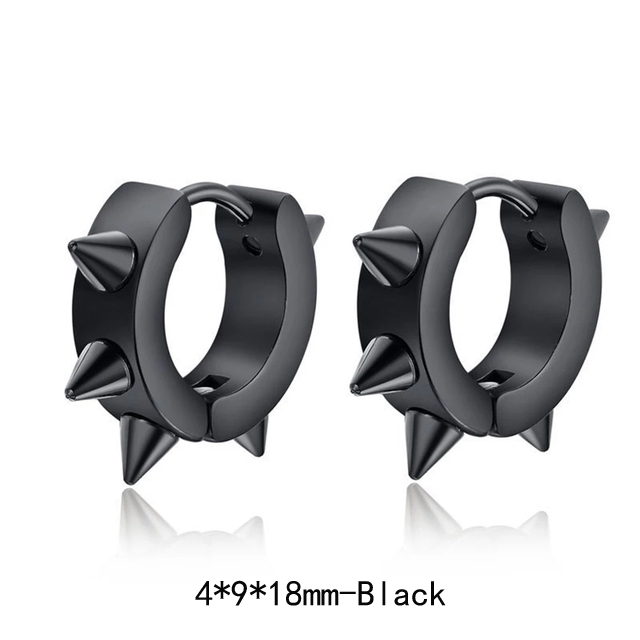 Wkoud 8 Pairs Rvs Punk Stud Oorbellen Voor Mannen Vrouwen Populaire Driehoek Kruis Klinknagel Oorbellen Scharnierende Hanger Ring Pierce: Goud-kleur