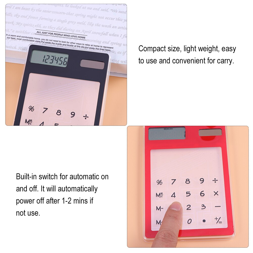 2Pcs Basic Calculator Portable Calculator Mini Calculator Screen Touch Calculator for Home