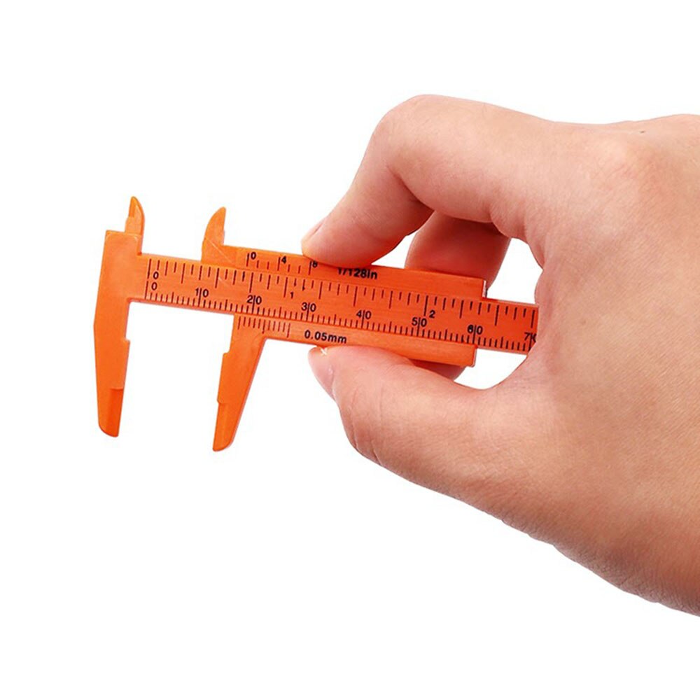 0-80mm Double Rule Scale Plastic Vernier Caliper Measuring Student Mini Tool Ruler