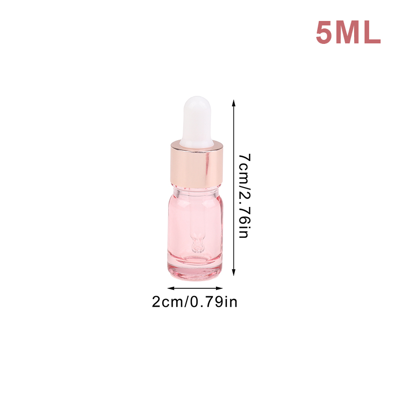 Tropfflaschen, nachfüllbar, 5–100 ml, Rosendeckel, Kosmetikbehälter, rosa Glas, Aromatherapie-Flüssigkeit für ätherische Massageöl-Pipette: Hellgrau