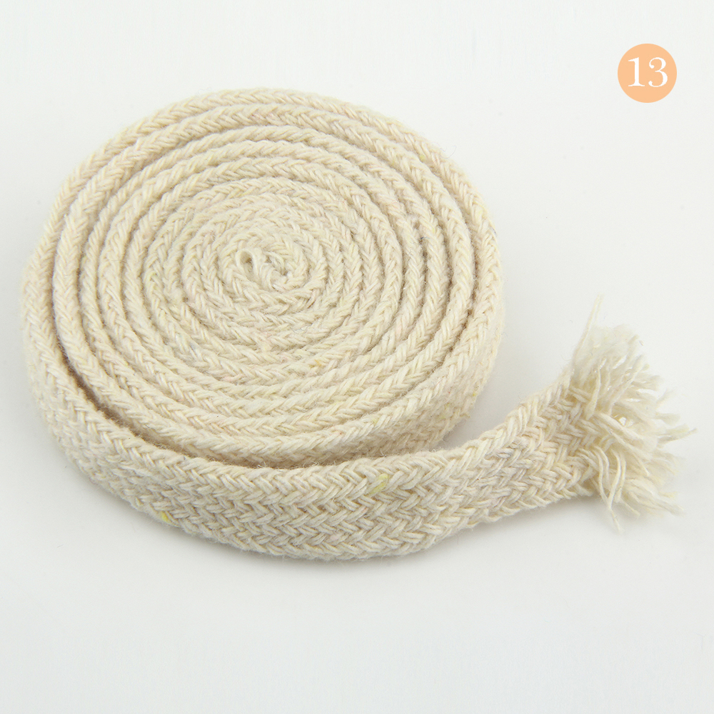 Cuerda de algodón de 10mm, cordón trenzado plano, tejido Multicolor para bolso, artesanía hecha a mano, costura textil para el hogar, 5 yardas: Colorful