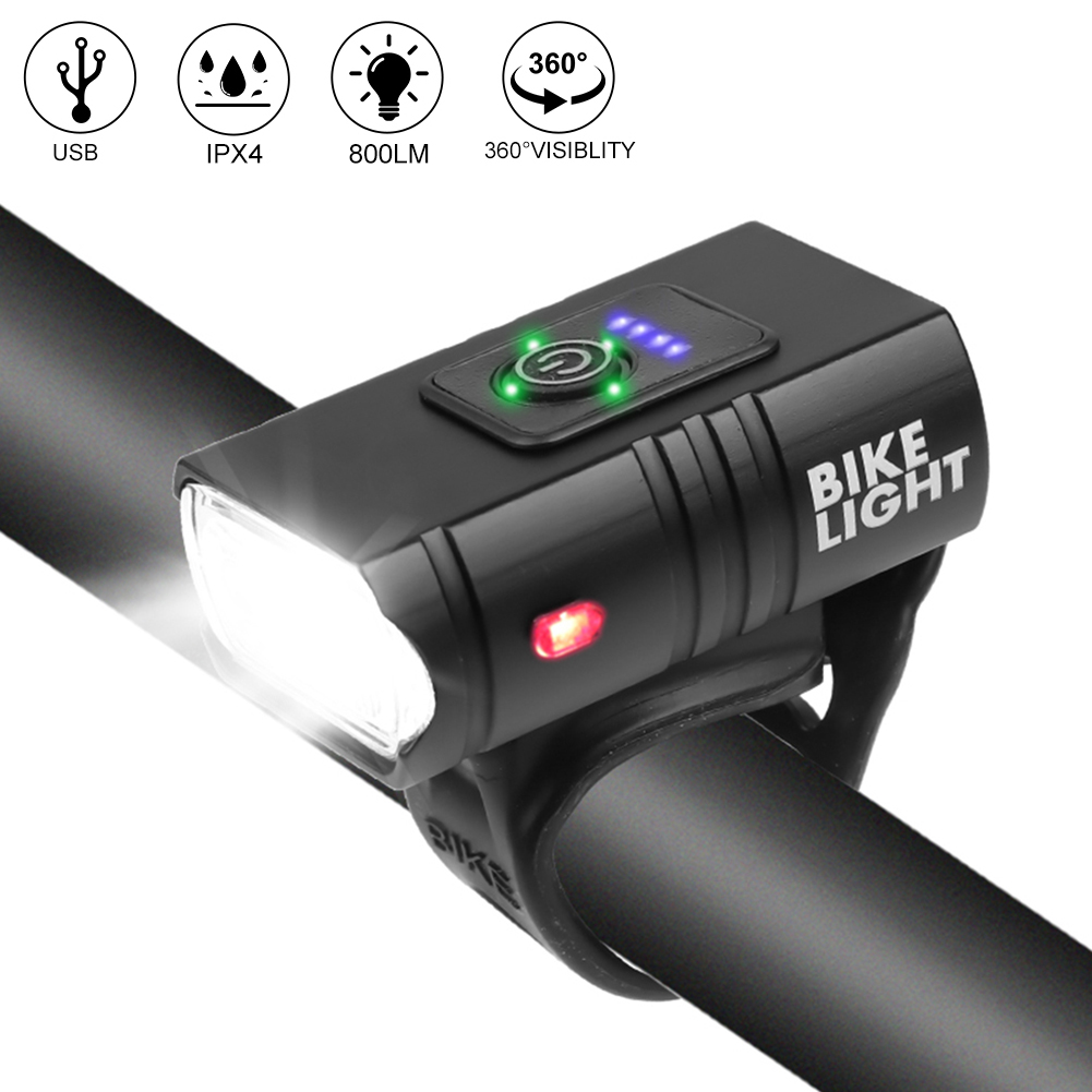 Luz LED recargable por USB para bicicleta, conjunto de faro delantero y trasero para bicicleta de montaña y carretera, accesorios para ciclismo