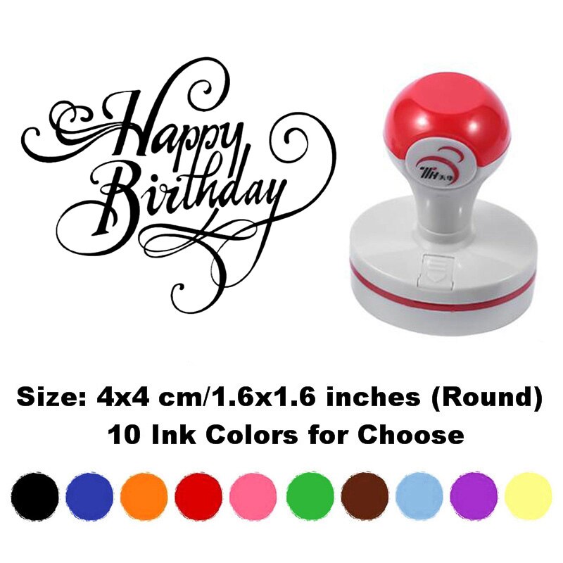 1 PCS Happy Birthday Cake Self-Inking Photosensitive Planner Scrapbooking Stamps for Card Making Bullet Journal Art Supplies: sa021