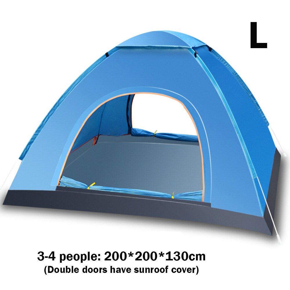 Automatic Instant Pop Up Tent Potable Beach Tent Lightweight Outdoor UV Protection Camping Tent Cabana Sun Shelter: L Blue