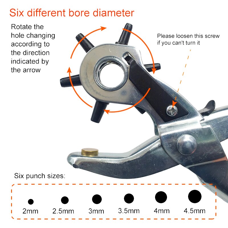 Lederen Riem Perforator Tang Oogje Puncher Revolve Naaimachine Tas Setter Tool Horlogeband Strap Huishoudelijke Leathercraft