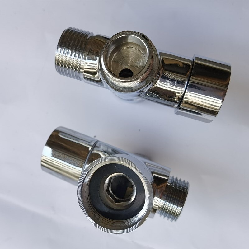 Brass Diverter Chrome Valve 3 Way Water Separator Shower Tee Adapter Adjustable Shower Head Diverter Valve Bathroom Accessories