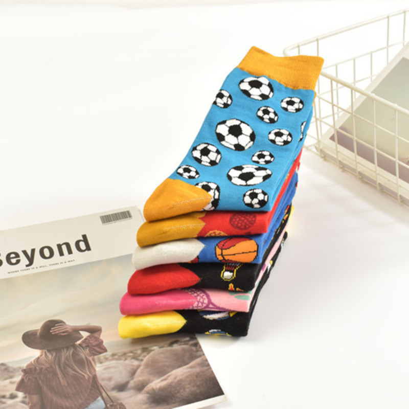 Voetbal Volleybal Badminton Tennis Basketbal Gelukkig Grappige Sokken In De Mode Sokken Voor Mannen En Vrouwen Harajuku