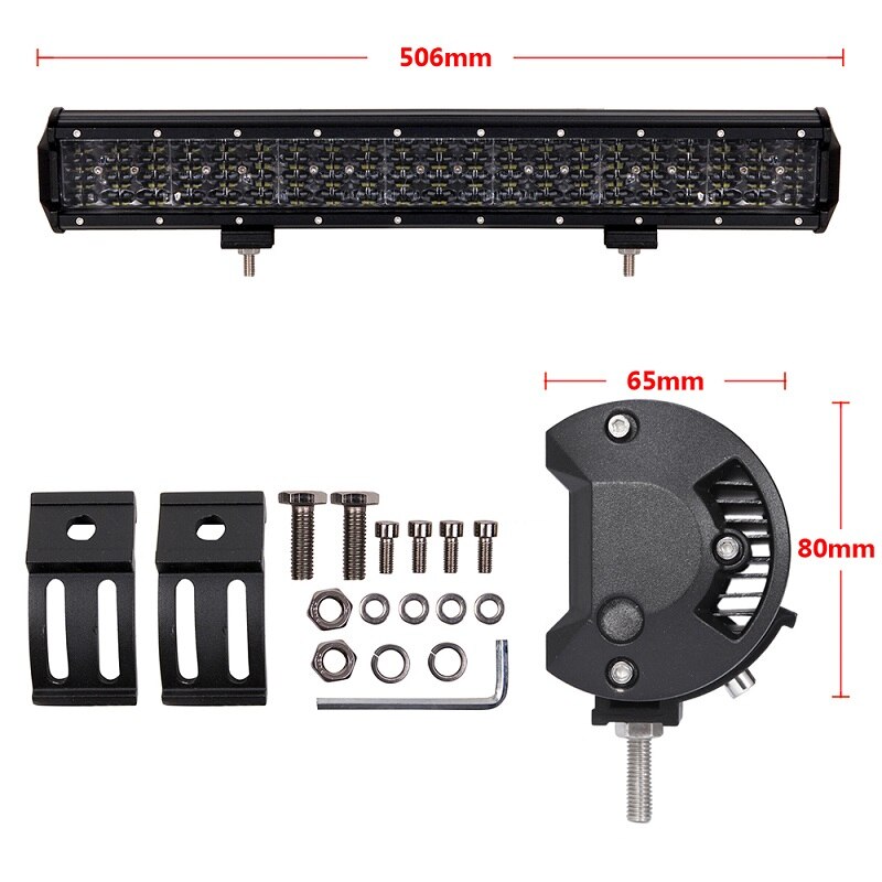 Offroad led arbetsbelysning 12v 24v combo 4-44 tums bil lastbil suv 4wd 4 x 4 atv släp pickup ytterligare extra körlampa: 20 tum
