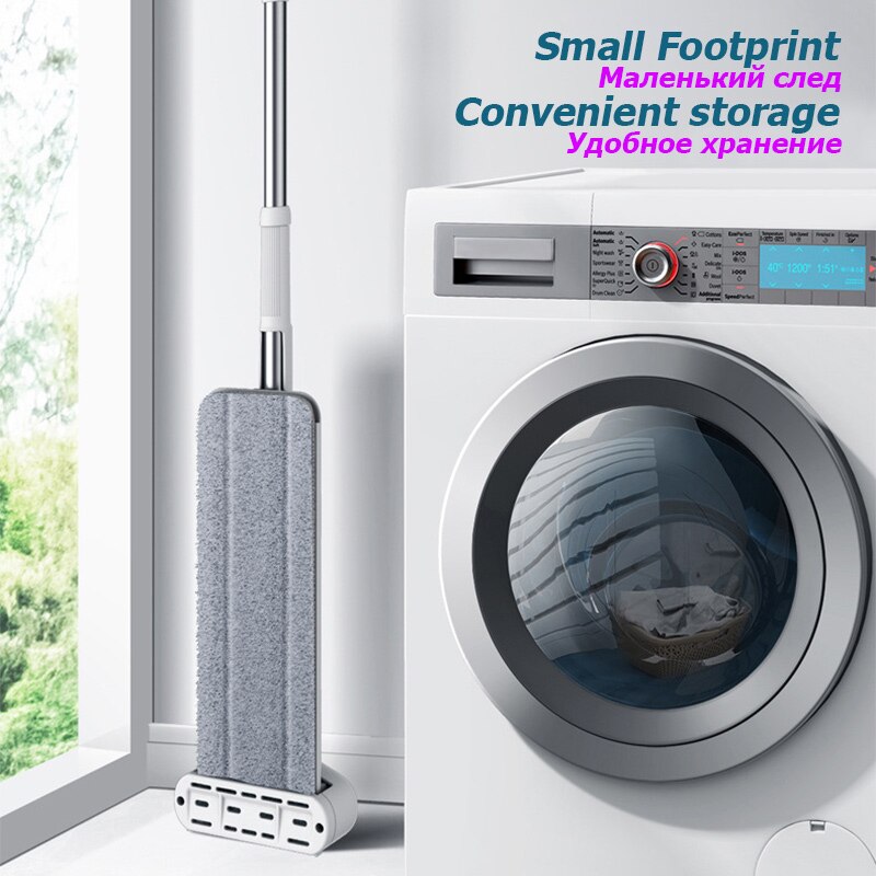 Magic Flat Mop Free Hand Washing Lazy Mop Squeeze Mop Automatic Spin 360 Rotating Wooden Floor Mop Household Cleaning Tool