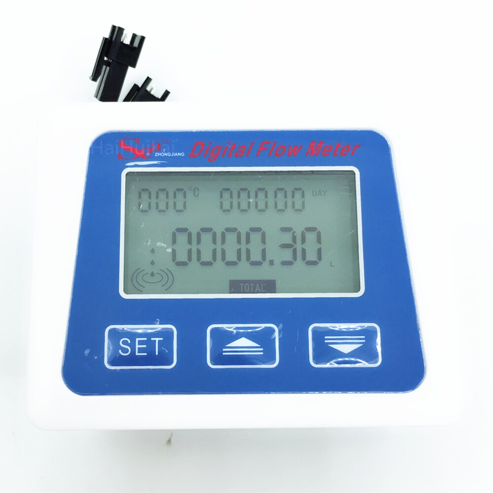 Medidor de flujo Digital de 1 ", Sensor de flujo de turbina, 4-45L/min + NTC, medición de temperatura, Total de litros