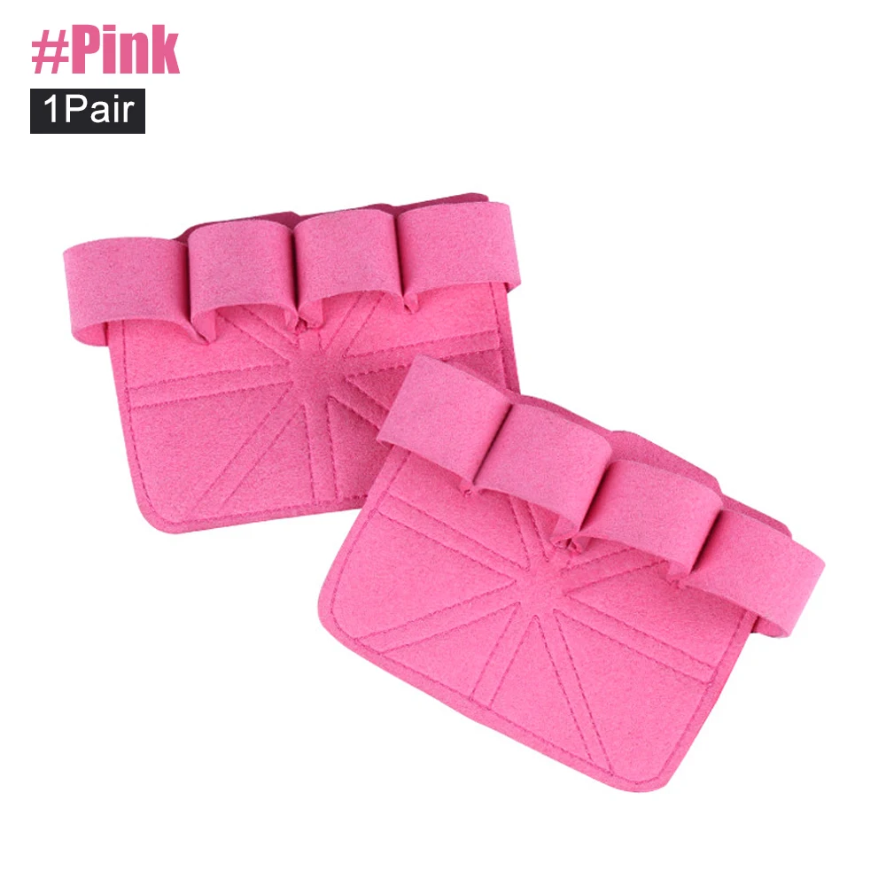 1 paio di guanti per le mani nudo per palestra fitness per sollevamento pesi, impugnatura imbottita antiscivolo per la protezione dei calli per l'allenamento incrociato, tiro su: Viola