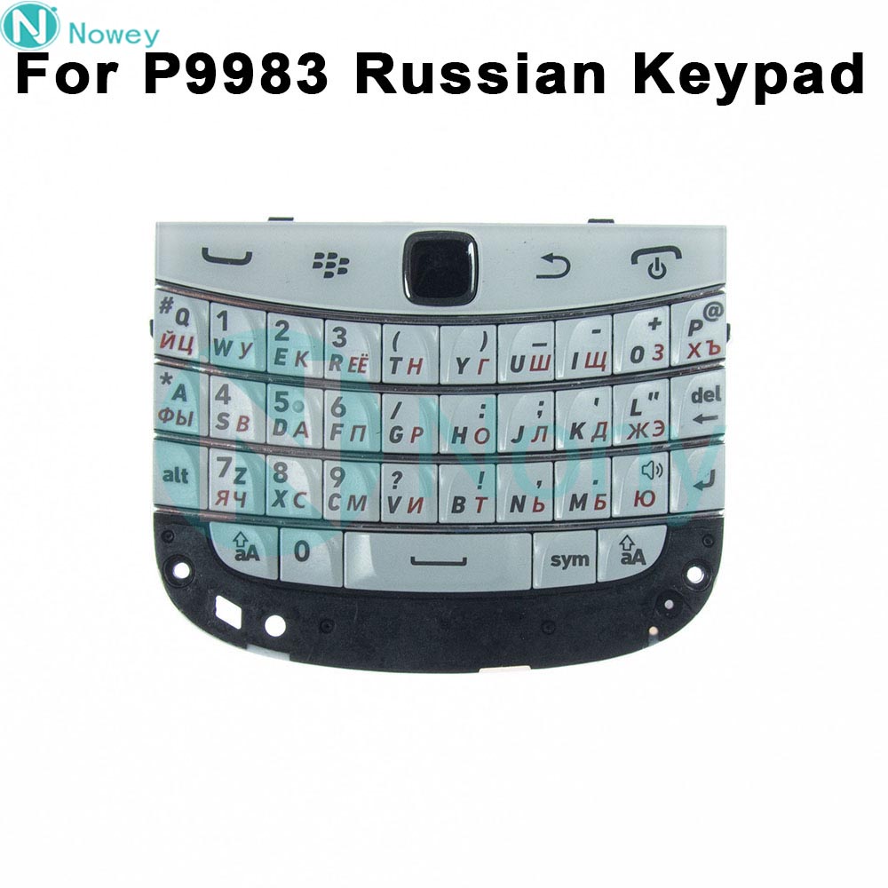 Nowey P'9983 Cover Keyboard For Blackberry 9900 Q20 P9983 9983 Phone English Russian Arabic Keypad Housing Replacement Parts: Yellow / Gold